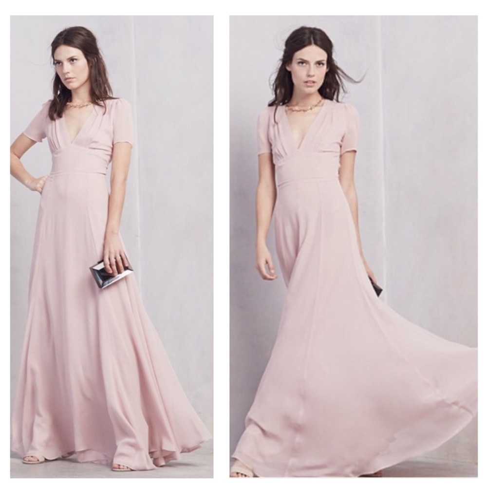 Reformation Claudette Gown/Maxi  in Dusty Rose